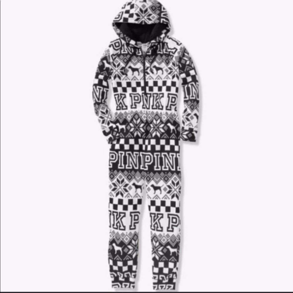 Pink Sherpa logo onesie